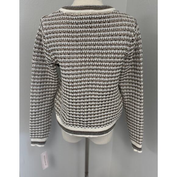 Nanette Lepore Cardigan Camel/ Cream Cozy Prewashed Yarn Cardigan Jacket S NWT - Picture 2 of 10